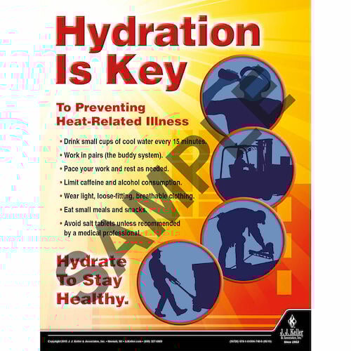 Hydration is Key Workplace Safety Advisor Poster