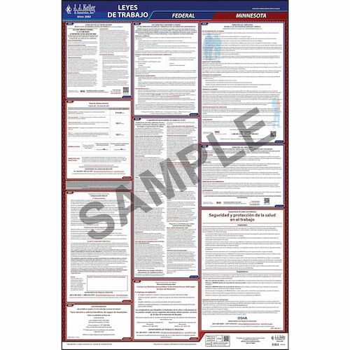 OSHA Compliant MN State 20 W x 26 H Keller /& Associates /& Federal 2020 Minnesota /& Federal Labor Law 2-Poster Set J J 20 W x 26 H English Laminated Poster Set for Workplace Compliance
