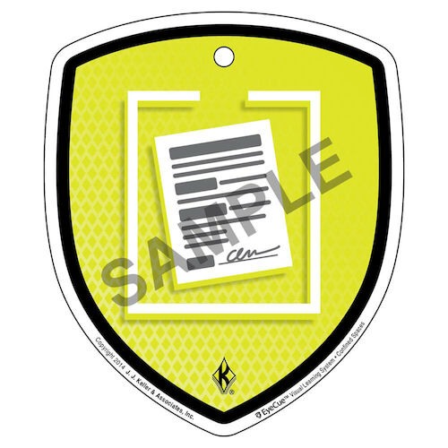 EyeCue® Tags - Confined Spaces Entry Permit Needed Reminder (09272)