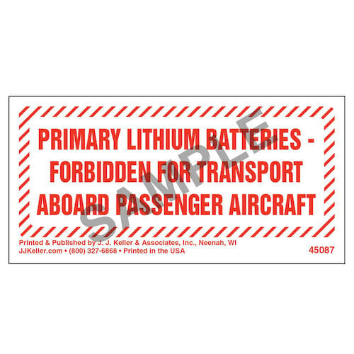 Primary Lithium Batteries Forbidden Marking (09459)