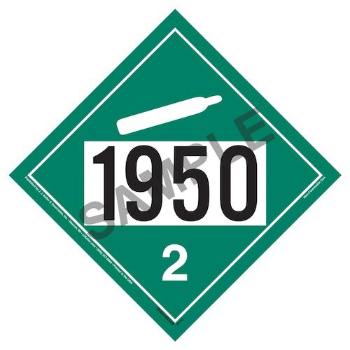 1950 Placard - Division 2.2 Non-Flammable Gas (09469)