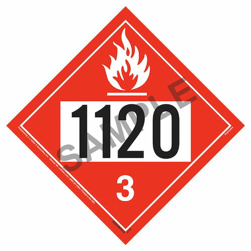 1120 Placard - Class 3 Flammable Liquid (09475)