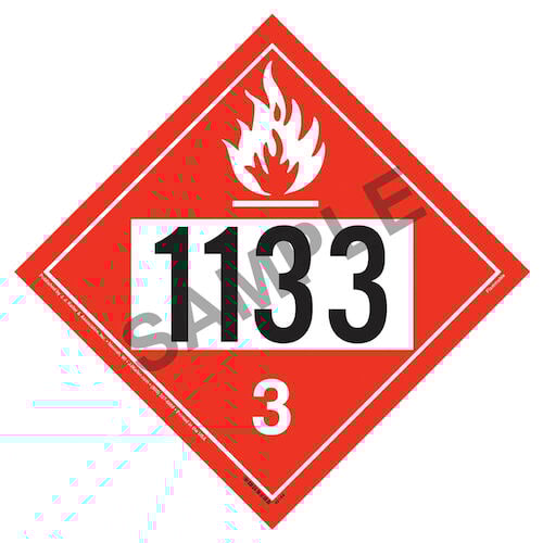 1133 Placard - Class 3 Flammable Liquid (01565)