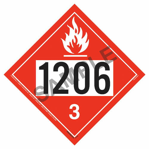 1206 Placard - Class 3 Flammable Liquid (09476)