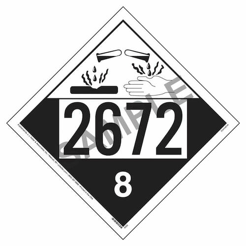 2672 Placard Class 8 Corrosive