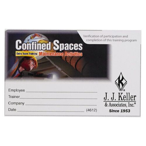 Confined Spaces: Entry Team Training – Maintenance Activities - Wallet Cards (09778)