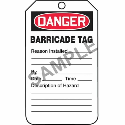 Danger: Barricade Tag - OSHA (011604)