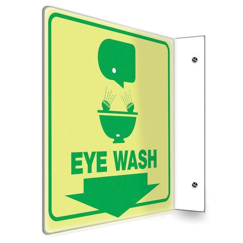 Eye Wash Sign - Projection, Glow In The Dark (010253)