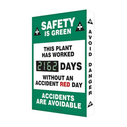 Safety Is Green, This Plant Has Worked - Digi-Day Electronic Scoreboard (010271)