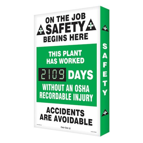 OSHA Recordable Injury DigiDay Electronic Scoreboard