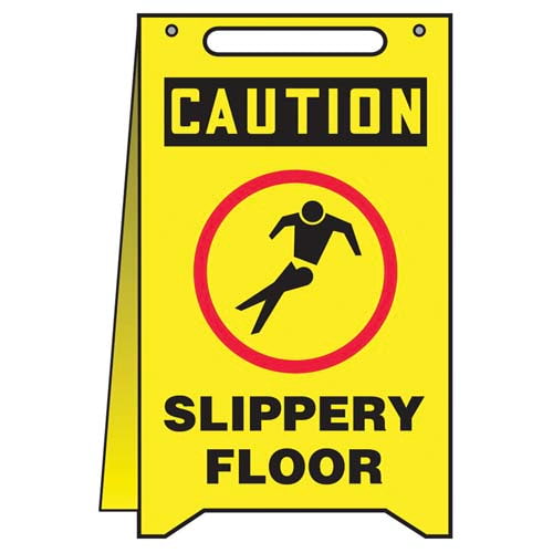 Caution: Slippery Floor - OSHA Fold-Up (010313)