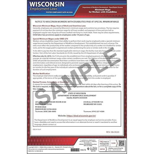 Wisconsin Disabilities Paid at a Special Minimum Wage Poster