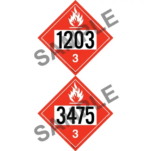 1203/3475 Placard - Class 3 Flammable Liquid - Polystyrene