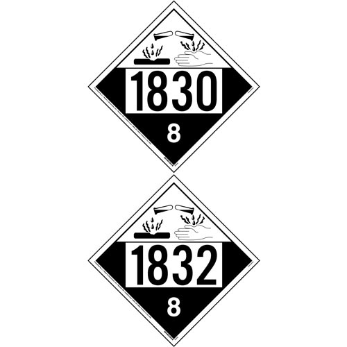 1830/1832 Placard - Class 8 Corrosive (012202)