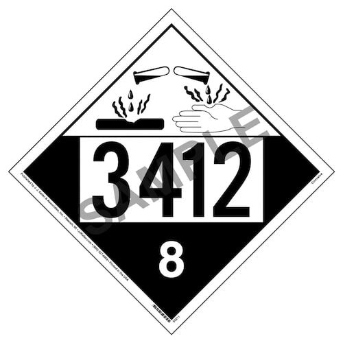 3412 Placard - Class 8 Corrosive (012209)