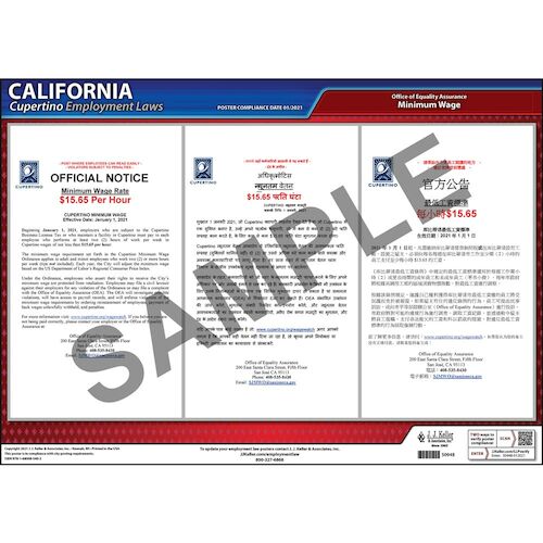 California / Cupertino Minimum Wage Poster