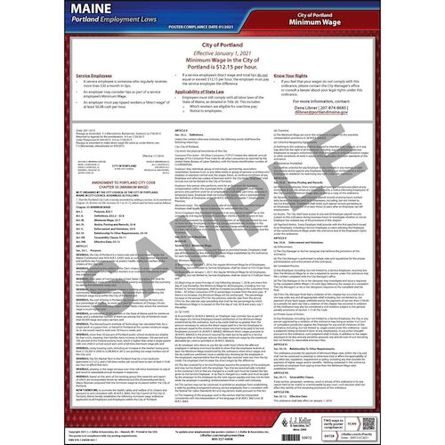 Maine / Portland Minimum Wage Poster