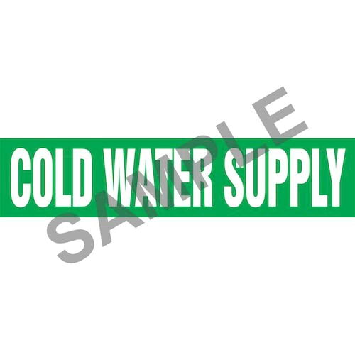 Cold Water Supply Pipe Marker ASME/ANSI