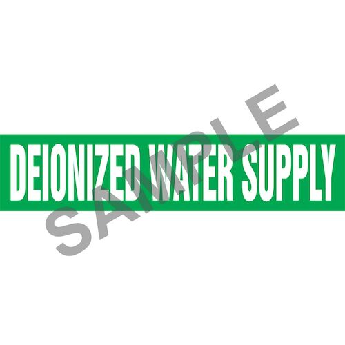 Deionized Water Supply Pipe Marker - ASME/ANSI (013733)