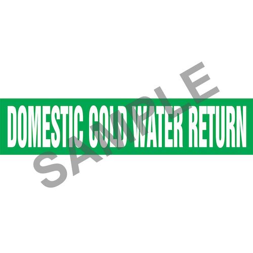 Domestic Cold Water Return Pipe Marker - ASME/ANSI (013741)