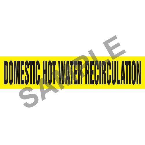 Domestic Hot Water Recirculation Pipe Marker - ASME/ANSI (013744)