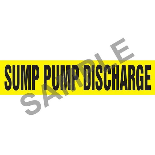 Sump Pump Discharge Pipe Marker ASME/ANSI