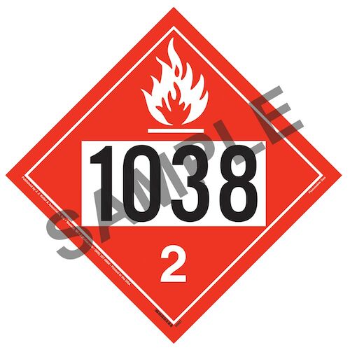 1038 Placard - Division 2.1 Flammable Gas (014610)