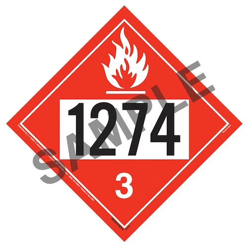 1274 Placard - Class 3 Flammable Liquid (014612)