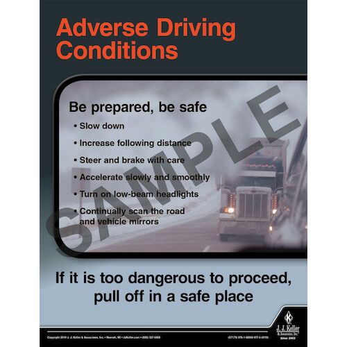 Adverse Driving Conditions Driver Awareness Safety Poster