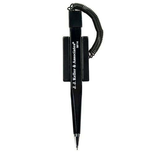 Black Ball Point Pen with Coil Cord and Base (015115)