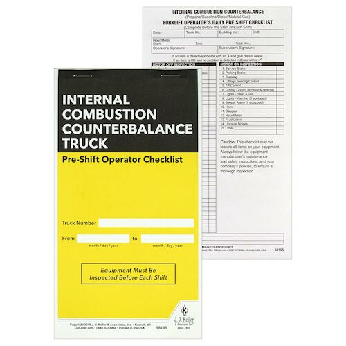 Internal Combustion Counterbalance Forklift Pre Shift Inspection Checklist