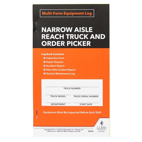 Narrow Aisle Reach Truck and Order Picker Multiform Forklift Inspection Logbook (015175)