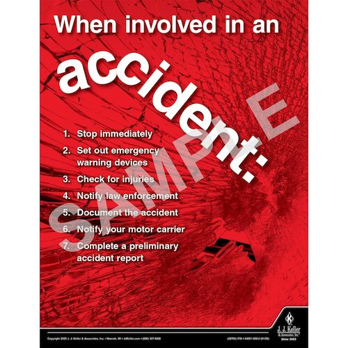 When Involved in an Accident Driver Awareness Safety Poster