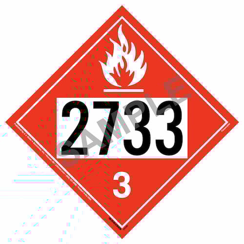 2733 Placard - Class 3 Flammable Liquid (015761)