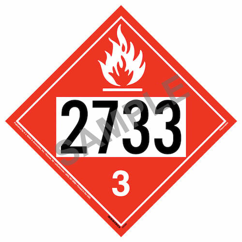 2733 Placard - Class 3 Flammable Liquid (015761)