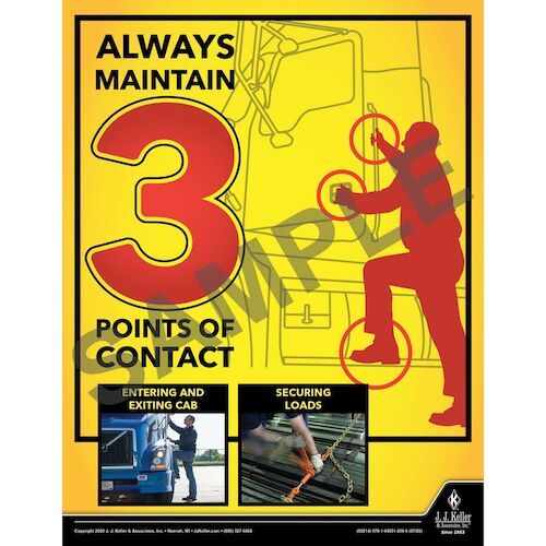 Always Maintain 3 Points of Contact - Transportation Safety Poster (016098)