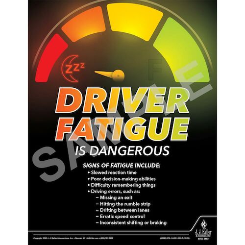 Driver Fatigue Is Dangerous Transportation Safety Poster