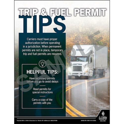 Trip & Fuel Permit Tips Motor Carrier Safety Poster