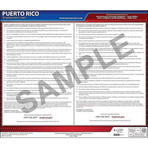 Puerto Rico Working Women's Bill of Rights Law Poster