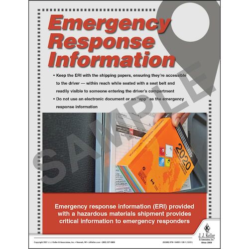 Emergency Response Information Hazmat Transportation Poster