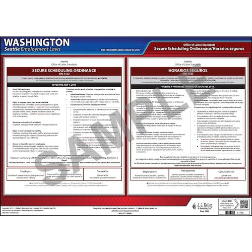 Washington / Seattle Secure Scheduling Ordinance Poster (013117)