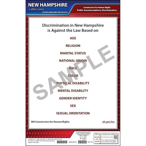 New Hampshire Public Accommodation Discrimination Poster (015758)