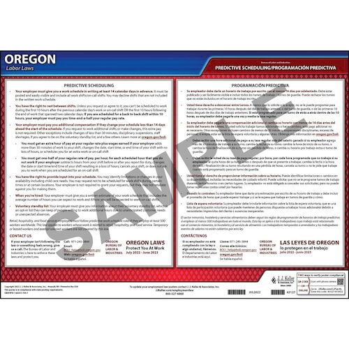 Oregon Employee Work Schedules Poster (014140)