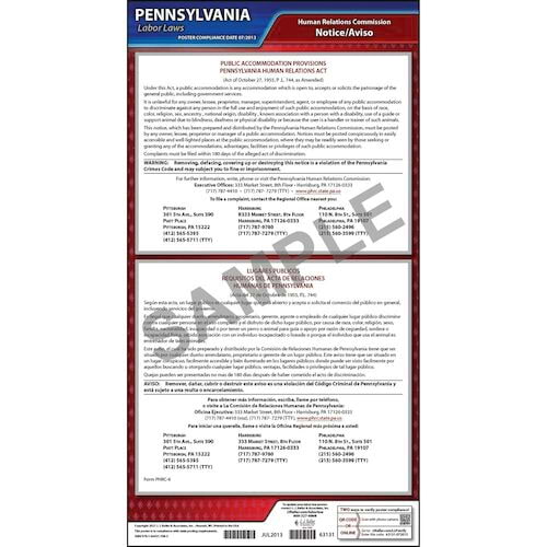 Pennsylvania Public Accommodation Provisions Poster (04970)