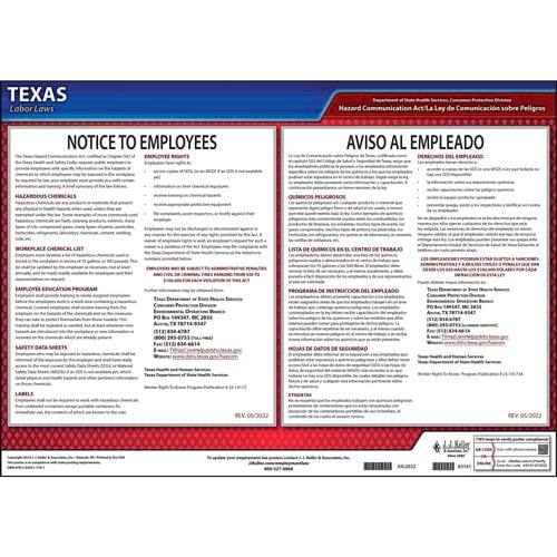 Texas Hazard Communication Act Poster (04977)