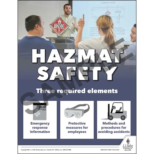Hazmat Safety Three Required Elements - Hazmat Transportation Poster (018023)