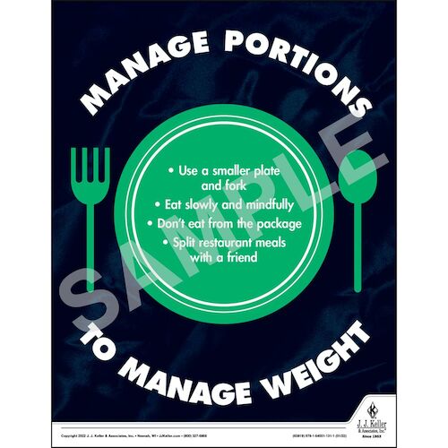 Manage Portions To Manage Weight - Health & Wellness Awareness Poster (018027)