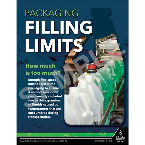 Packaging Filling Limits Hazmat Transportation Poster