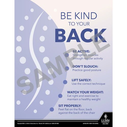 Be Kind To Your Back - Health & Wellness Awareness Poster (018113)