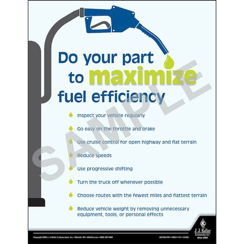 Do Your Part to Maximize Fuel Efficiency Driver Awareness Safety Poster